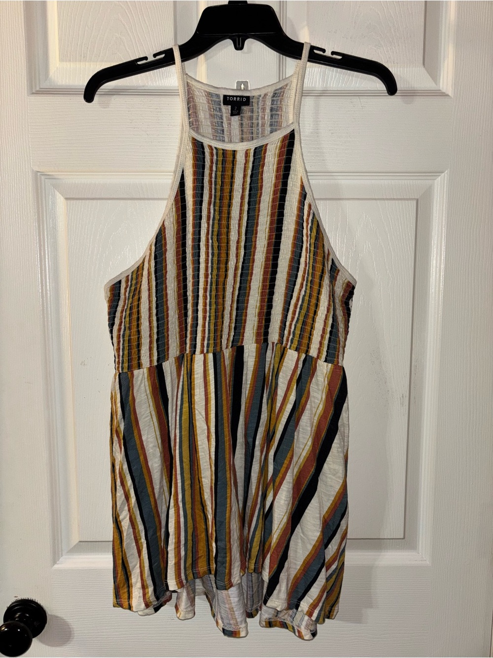 torrid Multicolor Vertical Striped Halter Tank Top